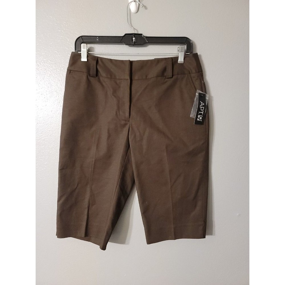 Apt 9 Maxwell Fit Brown Women's Bermuda Shorts Size 6 No Belt NWT